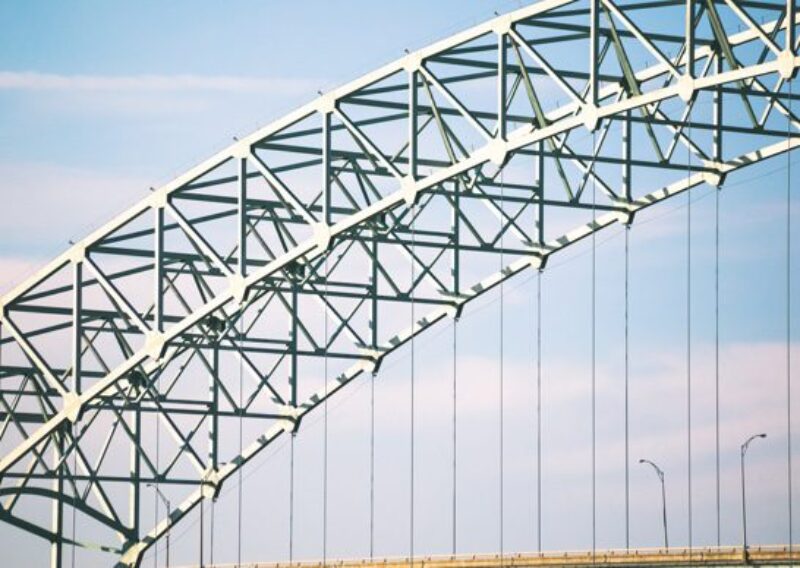 Close up of the Hernando de Soto Bridge near our hotel in Memphis, TN