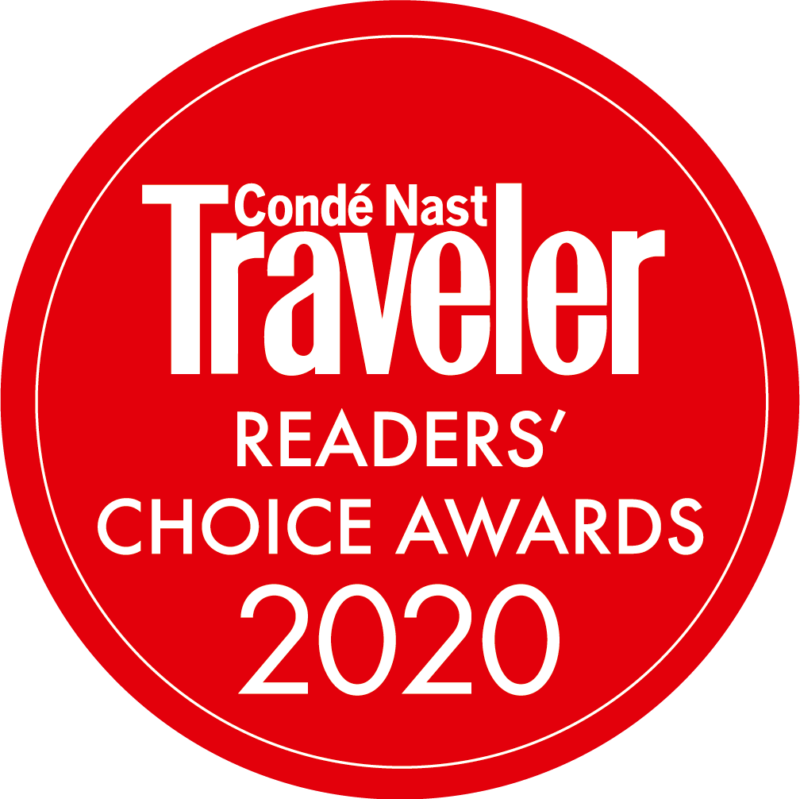 Top Hotel in The South Winner Logo in red from Condé Nast Traveler Readers' Choice Awards 2020